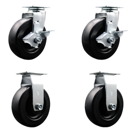 Service Caster Tool Box Caster Wheel Set 6'' Polyolefin Swivel Casters, 4PK TOOL-SCC-20S620-POR-TLB-2-R-2